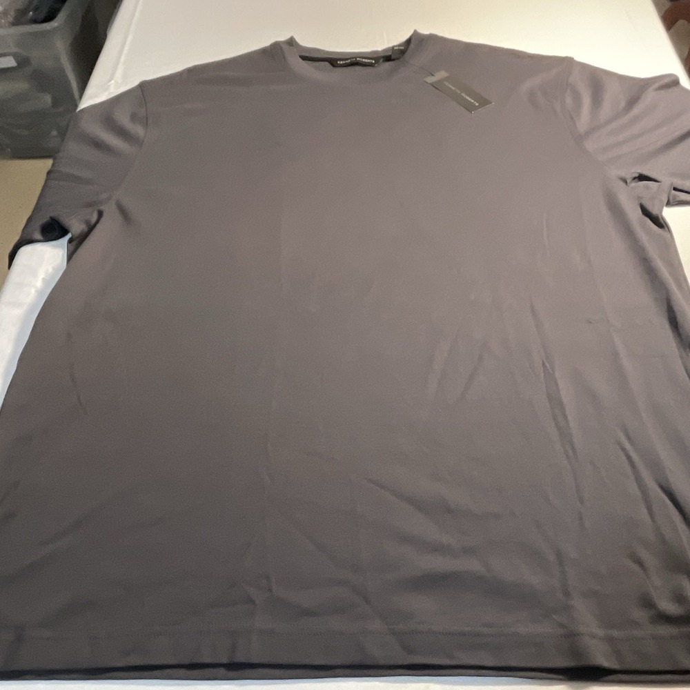 Kenneth Roberts Men's Gray Solid Crew Neck Short Sleeve T-Shirt Size L